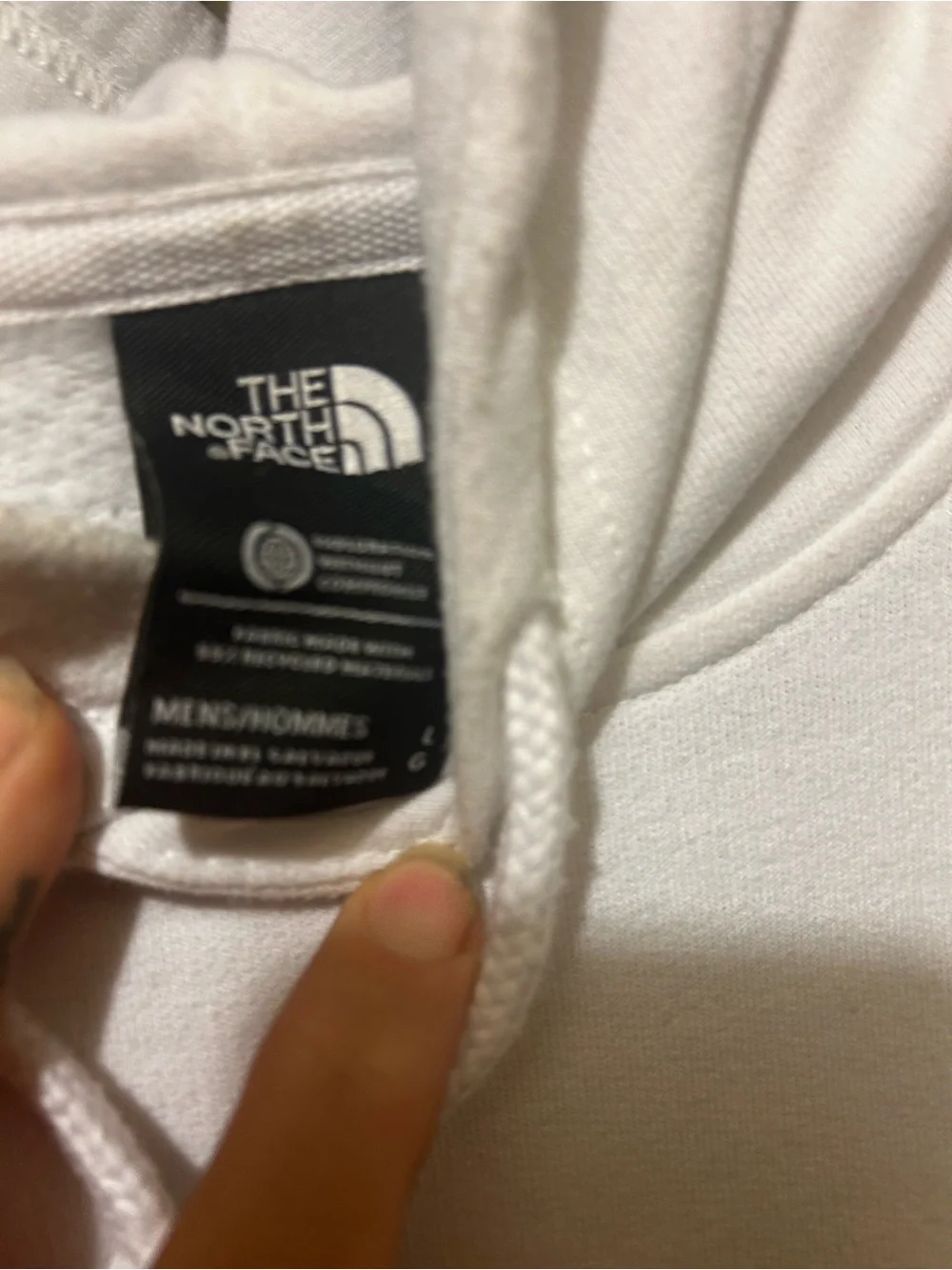 The North Face White Hoodie with Rust Logo